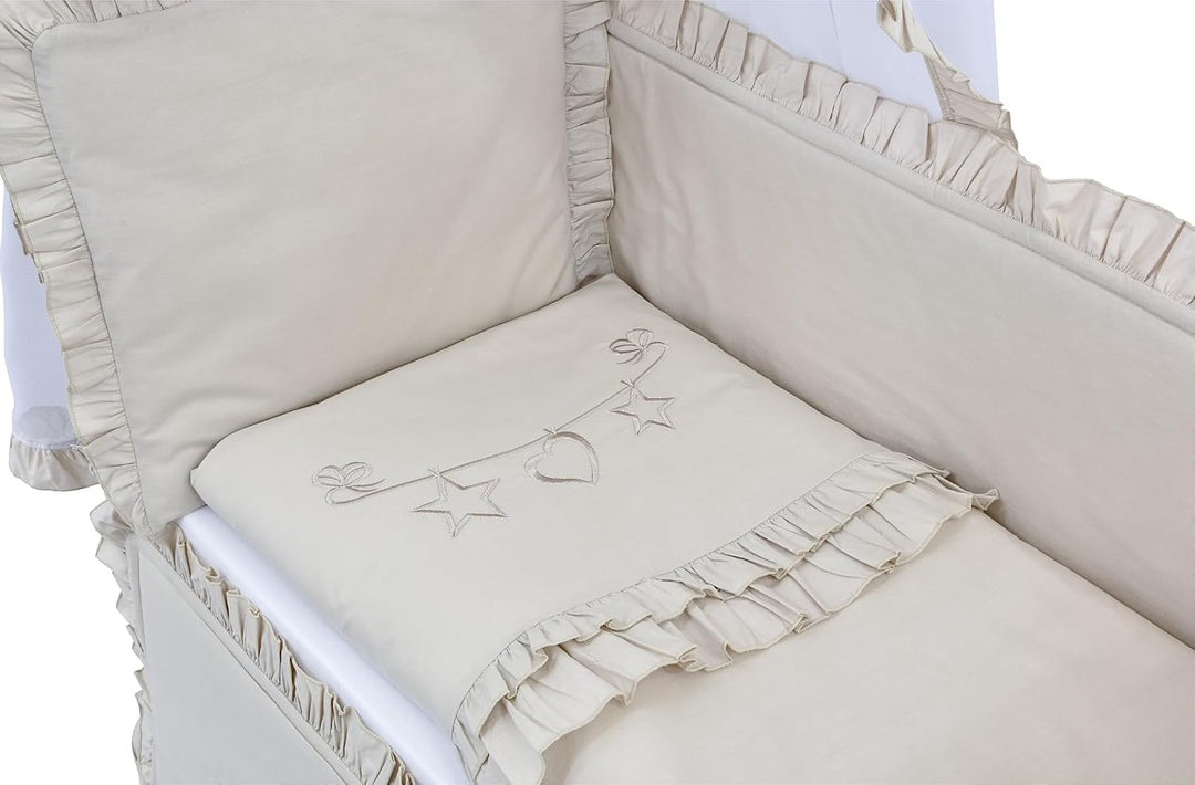 Generisch Baby Delux Beistellbett Babybett Stubenwagen weiss 90x40 mobil mit Rädern inkl. Matratze u