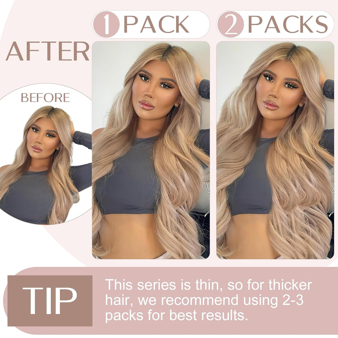 SEGO Clip in Extensions Haarverlängerungen Remy Echthaar 7A ein Teilig Haarteil 100% Human Haar Glat