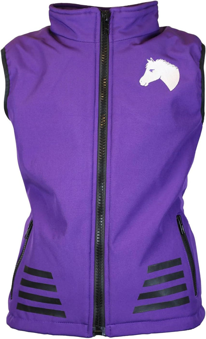 MS-Trachten Kinder Softshell Reitweste Juli Meshfutter tolle Farben 122-128 Lila, 122-128 Lila
