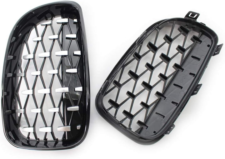 GSRECY Frontstossstange Kidney Diamond Auflage Kühlergrill für 1er E81 E82 E87 E88 LCI 2007-2013