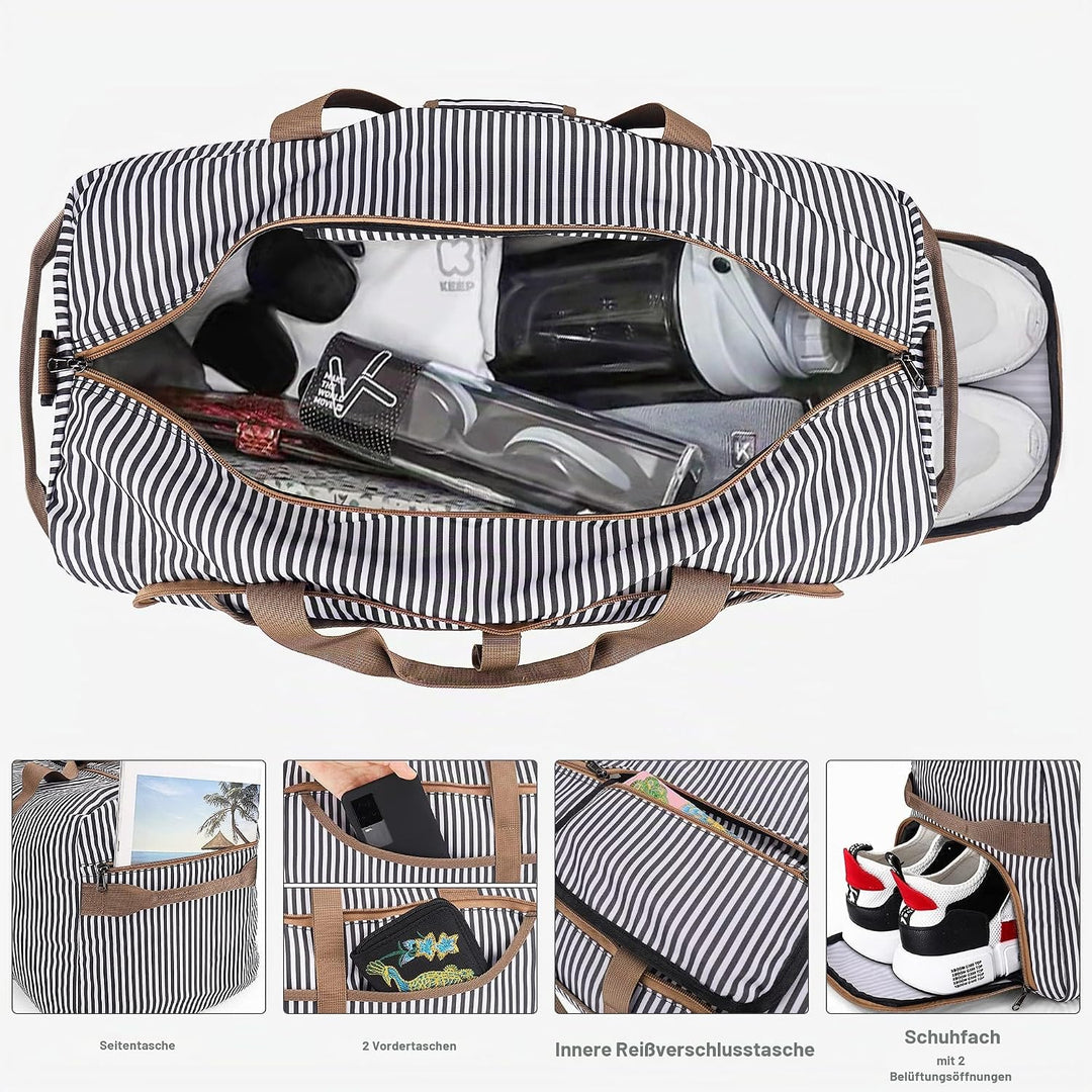 Vogshow Reisetasche Damen Herren Gross 100L Faltbare Reisetaschen Wasserdicht Sporttasche mit Schuhf