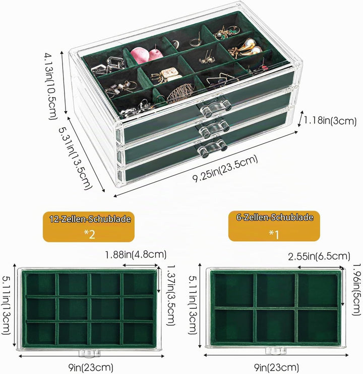 ProCase Acryl Schmuck Organizer Schmuckschatulle für Damen Durchsichtige Schmuckaufbewahrung Schmuck