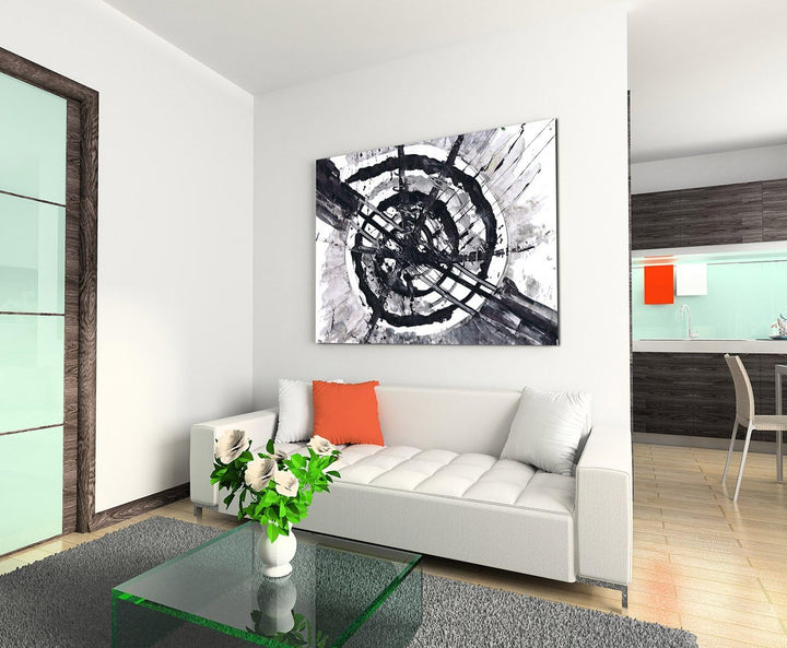 Paul Sinus Art 80x60cm Fotoleinwand Leinwanddruck Kunstdruck Wandbild schwarz grau weiss Spirale