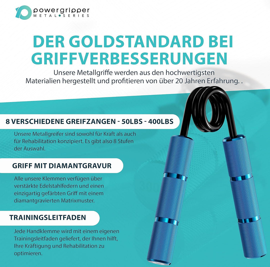 RPM Power PowerGripper Metall Handmuskeltrainer - (50lbs - 400lbs) für das Training von Griffen, Han