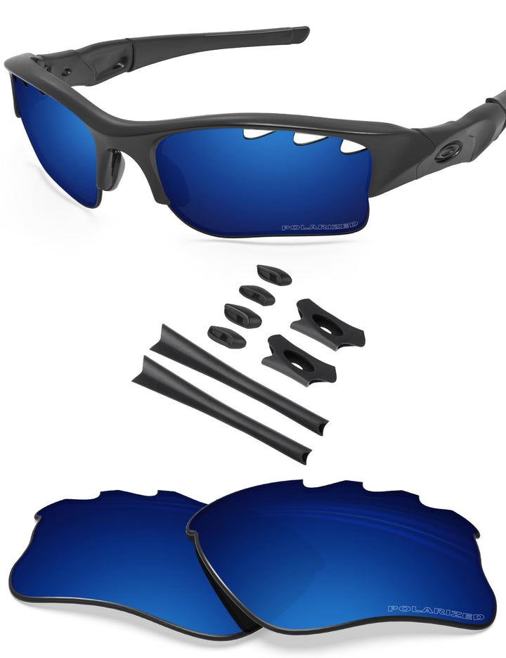 BlazerBuck Anti-salz Polarisierte Ersatzgläser für Oakley Flak Jacket XLJ Entlüftet Mitternachtsblau