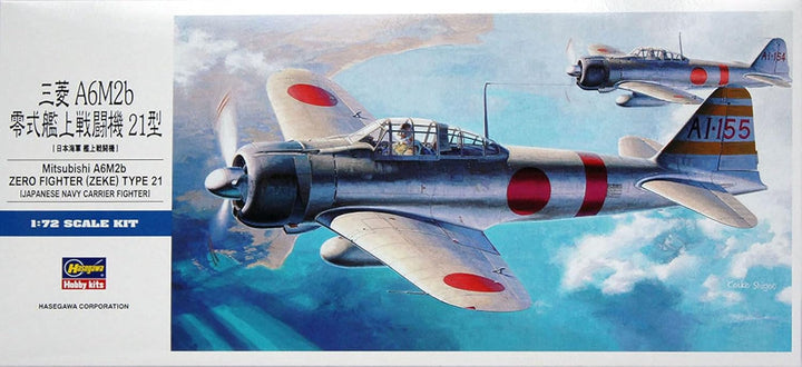 Hasegawa Massstab 1:72 A6M2 Zero Fighter Typ 21 Modellbausatz