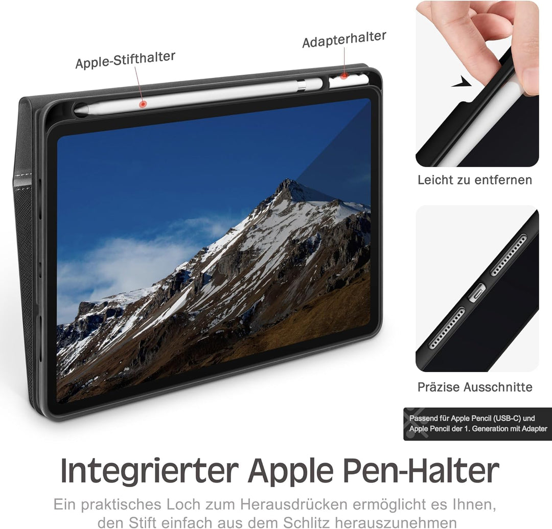 KingBlanc für iPad A16 Hülle 11. Generation 11 Zoll 2025, iPad 10. Generation 10,9 Zoll 2022 mit Pen