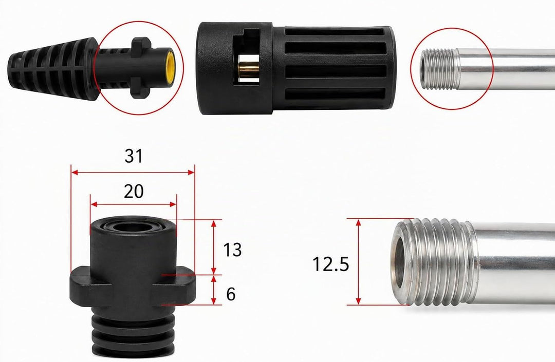 M&amp;M Smartek Adapter für Aldi Ferrex Lavor auf Kärcher Lanze Hochdruckreiniger Umrüstungskit