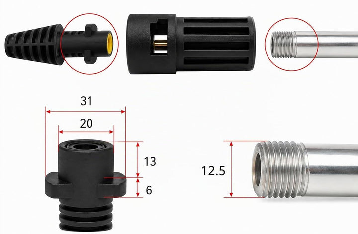 M&amp;M Smartek Adapter für Aldi Ferrex Lavor auf Kärcher Lanze Hochdruckreiniger Umrüstungskit