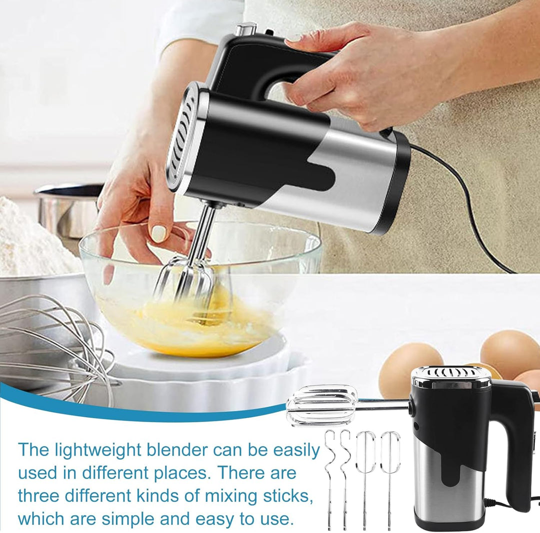 Handmixer: 800W Mixer Handrührer, 7 Geschwindigkeiten, Elektrisch Handrührgerät mit 4*Edelstahl Zube