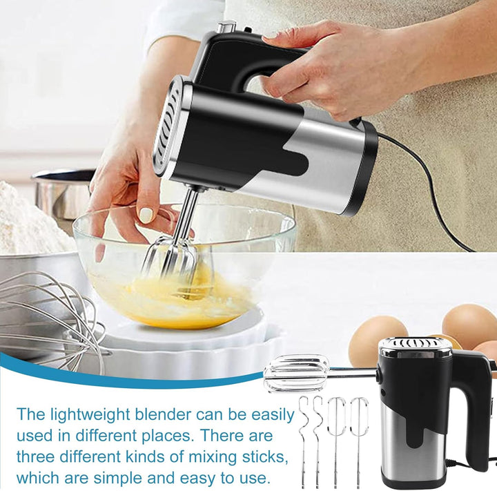 Handmixer: 800W Mixer Handrührer, 7 Geschwindigkeiten, Elektrisch Handrührgerät mit 4*Edelstahl Zube