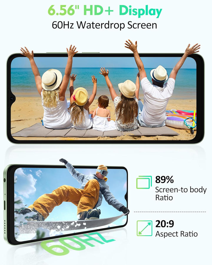 Ulefone Note 19 Handy Android 14, 6GB RAM+64GB ROM/SD-512GB, 6.56" HD+ Octa Core, 5000mAh Akku, 8MP+