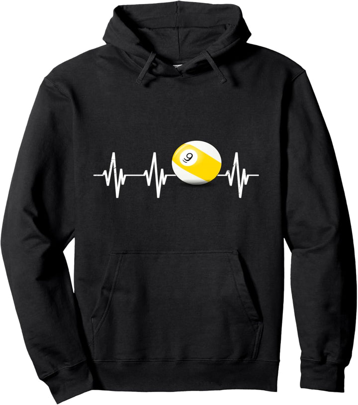 Billard Herzschlag Pool 9 Ball Billardkugel Herzlinie Pullover Hoodie