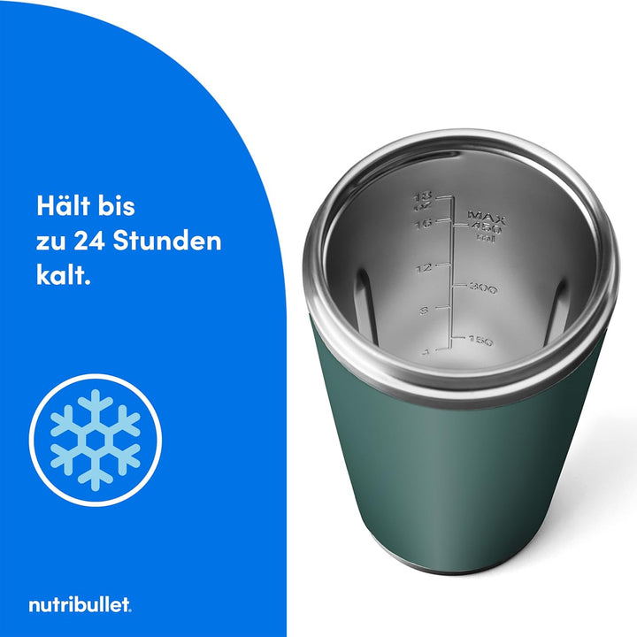 nutribullet Flip NBP016EUC, tragbarer Mixer mit Thermobecher (590 ml), hält Getränke 24 Stunden kalt