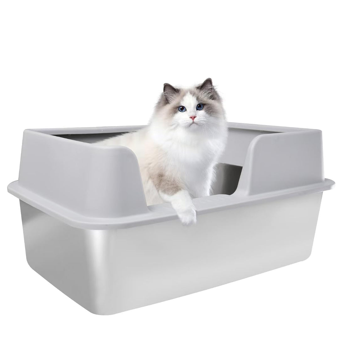 Katzenklo XXL Edelstahl Katzenklo Gross Auslaufsicher und leicht zu reinigen Niemals Gerüche, Rostfr