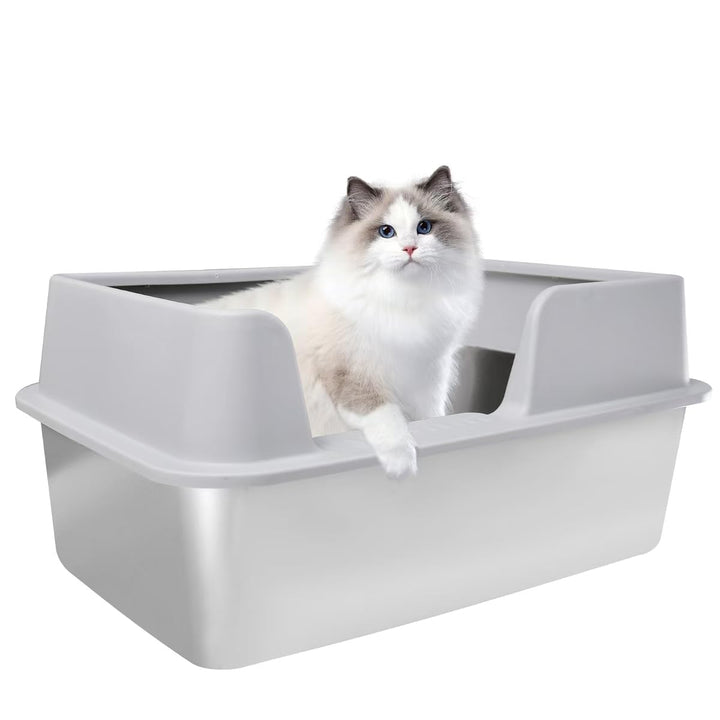 Katzenklo XXL Edelstahl Katzenklo Gross Auslaufsicher und leicht zu reinigen Niemals Gerüche, Rostfr