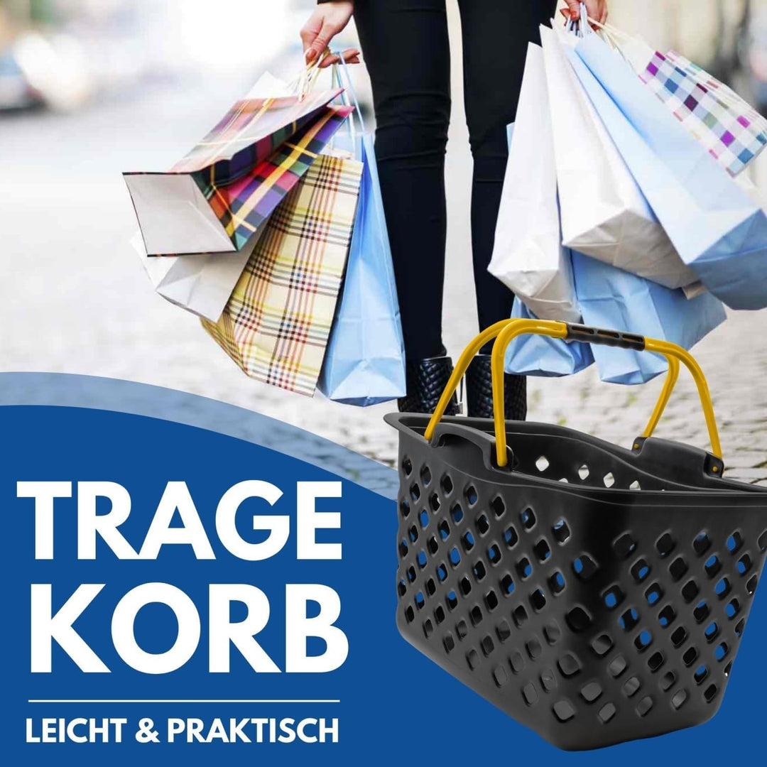 Einkaufskorb Shadow Style – 22L Kunststoff-Korb stapelbar – Mit 2 Tragebügeln für Laden & Einkauf –