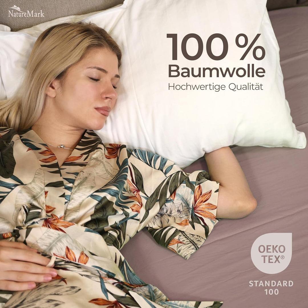 Green Mark Klassische Bettlaken – 2er Pack Flache Laken aus 100% Baumwolle, ohne Gummi, hautfreundli
