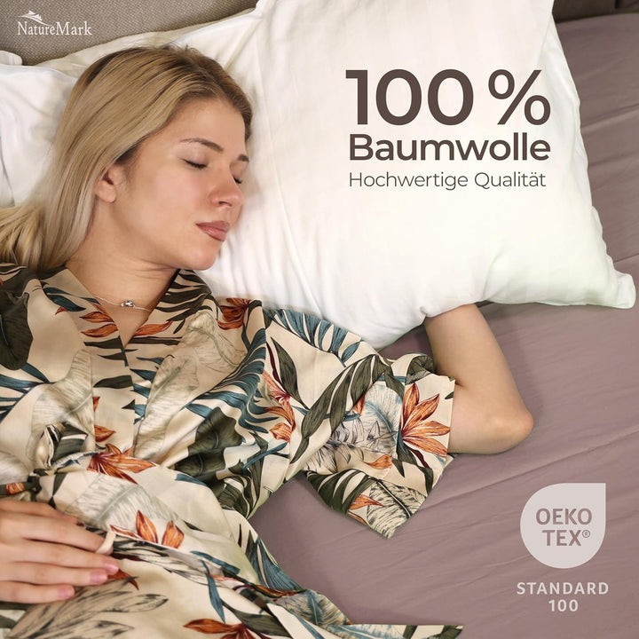 Green Mark Klassische Bettlaken – 2er Pack Flache Laken aus 100% Baumwolle, ohne Gummi, hautfreundli