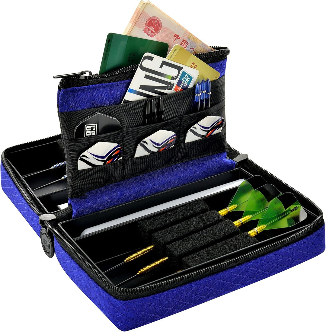 ONE80 Double Darttasche für Darts Dart Wallet Dart Cases Blau, Blau