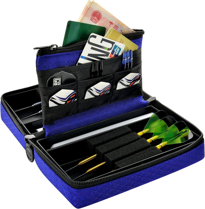 ONE80 Double Darttasche für Darts Dart Wallet Dart Cases Blau, Blau