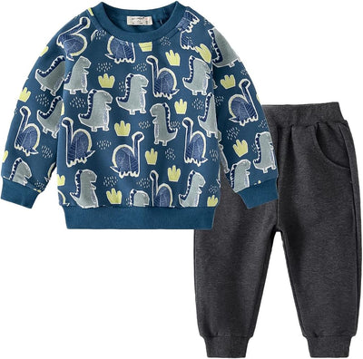 Volunboy Baby Jungen Dinosaurier kleidung, Kinder Pullover Jogginganzug Sweatshirt Langarmshirt und