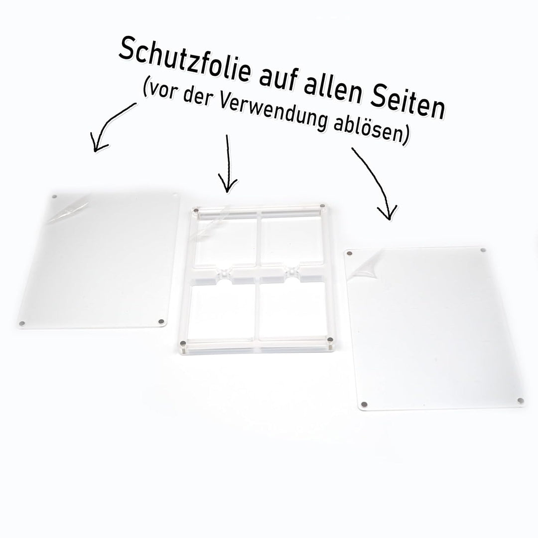 RetroRetter 3x Acryl Case 4-Fach für GameBoy Classic & Color Spiele Module - UV Schutz Protector Sch