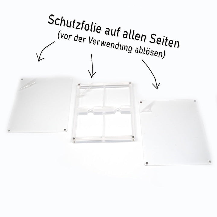 RetroRetter 3x Acryl Case 4-Fach für GameBoy Classic & Color Spiele Module - UV Schutz Protector Sch