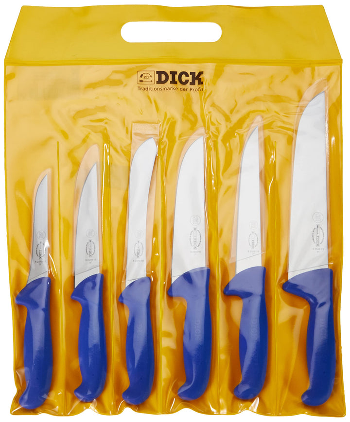 F. DICK Messer Set ErgoGrip 6-teilig (Blockmesser 18, 23 cm, Stechmesser 15, Sortiermesser 18 cm, Au
