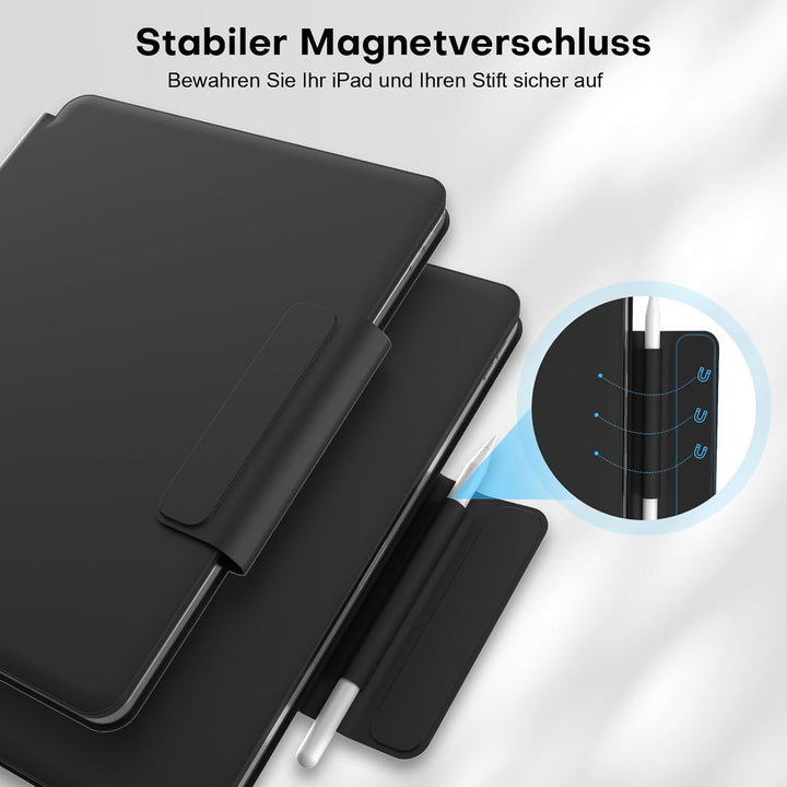 TECURS Tastatur Hülle für iPad Air 13" (M2 2024), Tastatur für iPad Pro 12.9 (6/5/4/3 Gen), Magic Ke
