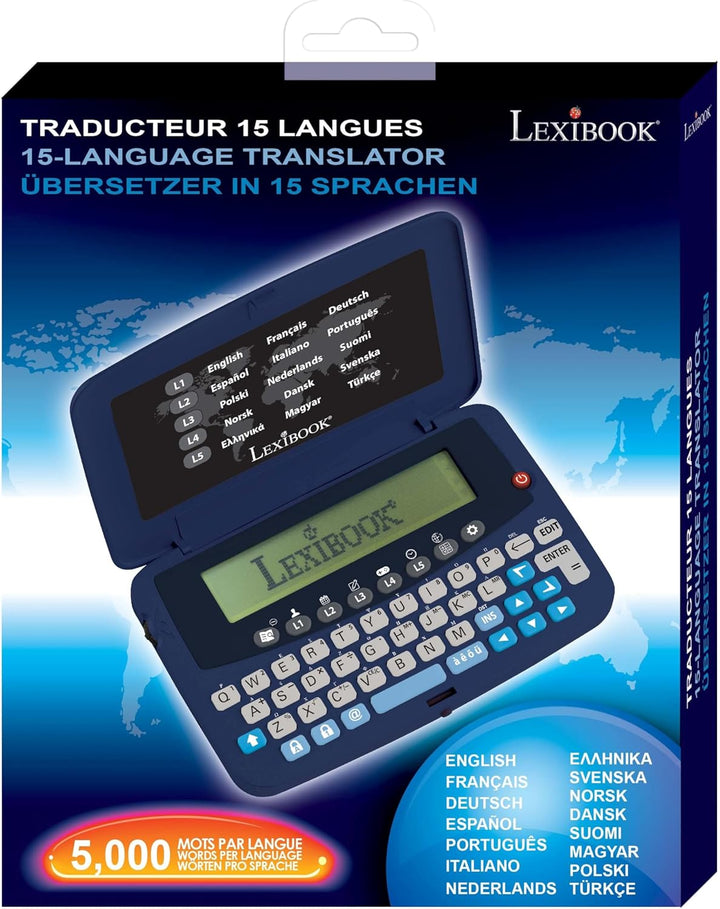 Lexibook Ubersetzer in 15 Sprachen, integrierter Euro-Konverter, Batterien, Blau, NTL1570LXB Purple