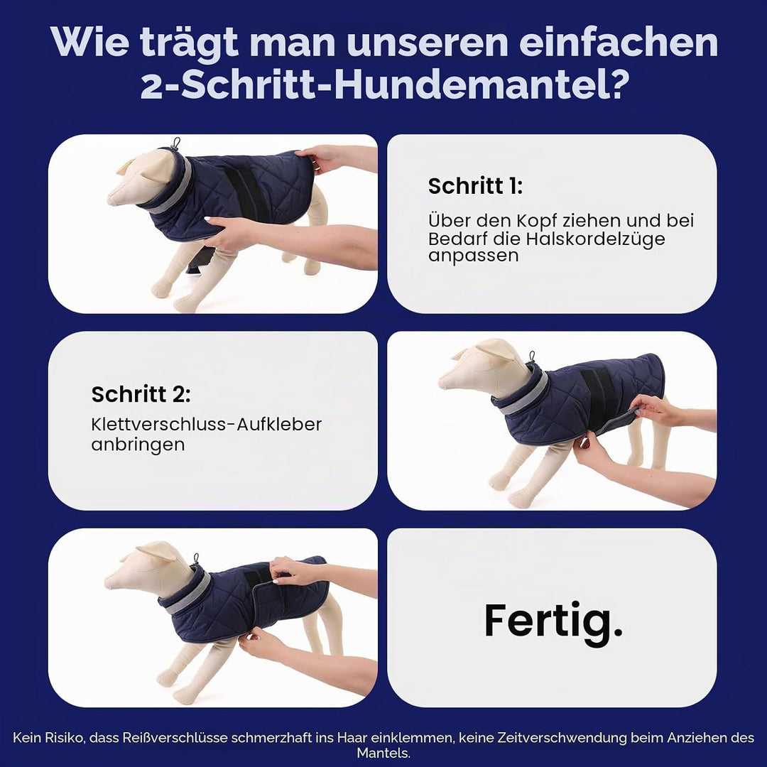 ASENKU Hundemantel Winter XL – Wasserdicht &amp; Winddicht für Grosse Hunde | Fleecegefüttert, Reflektor