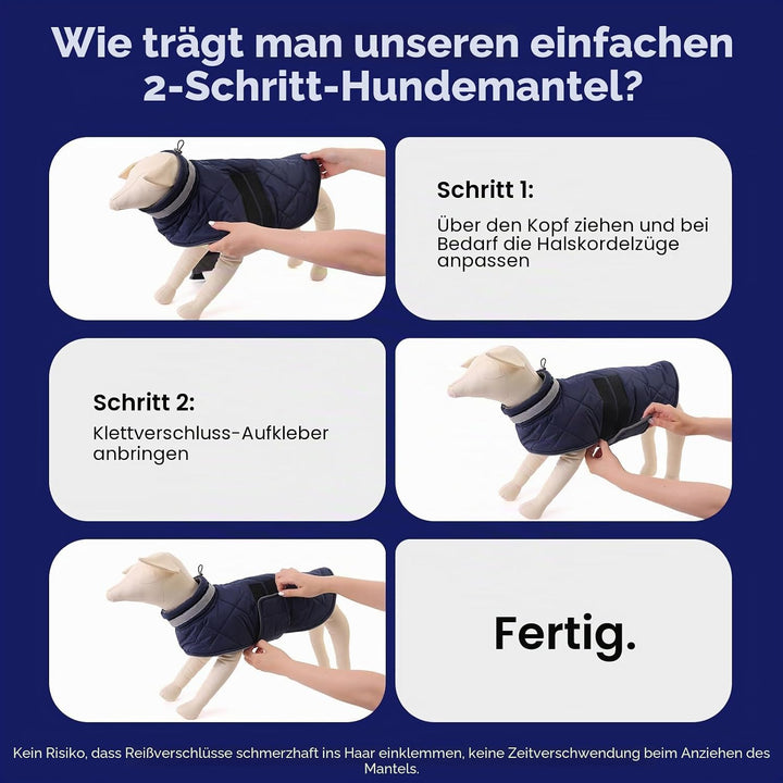 ASENKU Hundemantel Winter XL – Wasserdicht &amp; Winddicht für Grosse Hunde | Fleecegefüttert, Reflektor