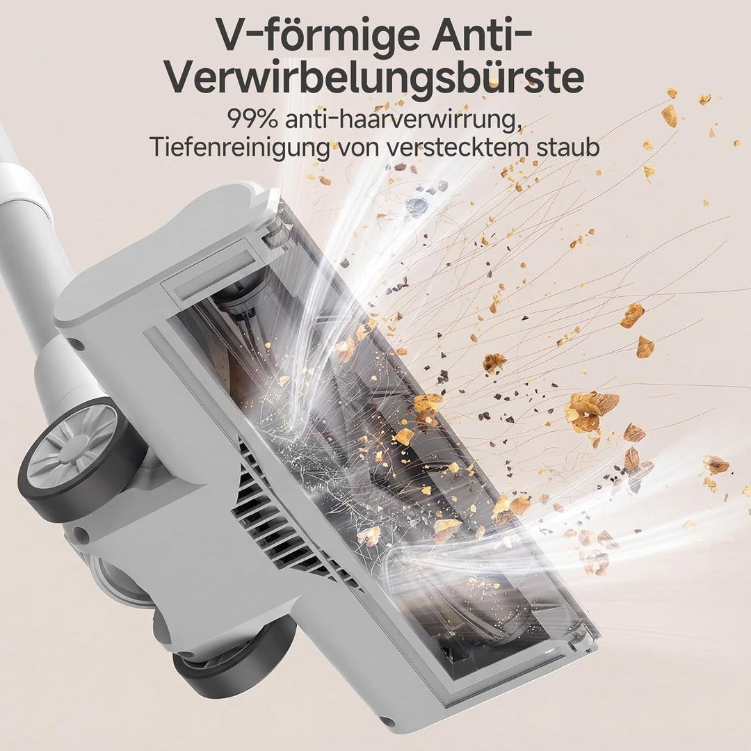 SIMPLUS Akku Staubsauger 22000Pa, 3-Stufen Saugkraft, LED-Display, 5-Fach Filterung, 40 Min Laufzeit