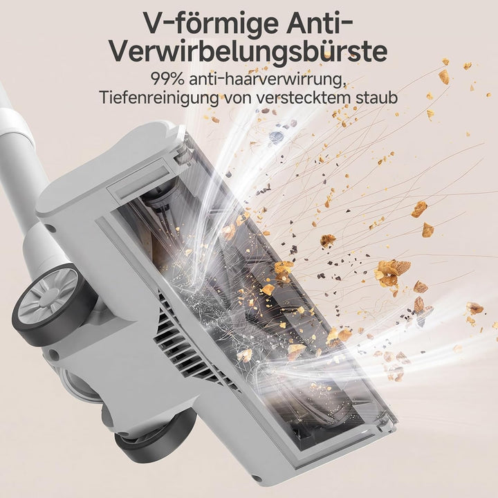 SIMPLUS Akku Staubsauger 22000Pa, 3-Stufen Saugkraft, LED-Display, 5-Fach Filterung, 40 Min Laufzeit