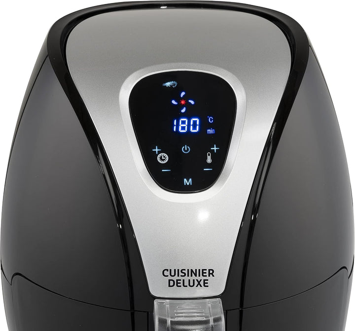 Cuisinier Deluxe Heissluftfritteuse 2,4 Liter 1300/1500 Watt Timer und Digitalanzeige Cuisiner Delux