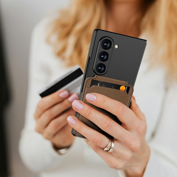 Miimall Kompatibel mit Samsung Galaxy Z Fold 6 Hülle mit Displayschutz, Magnetische Kartenhalter Wal