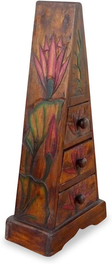 livasia Pyramiden Kommode, Schubladenkommode, Schubladenschränkchen, Schmuckschränkchen (braun)