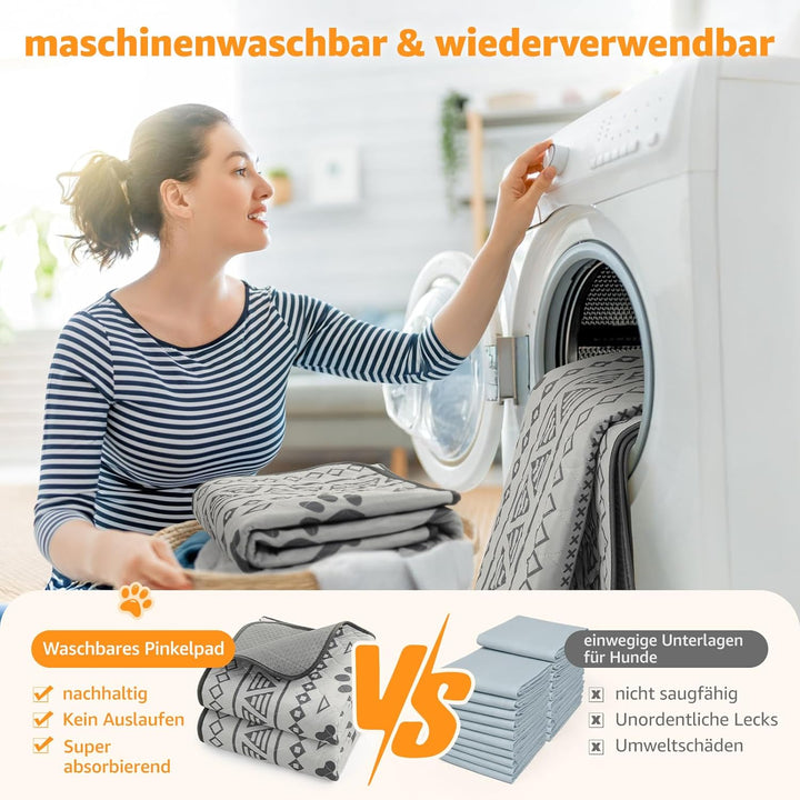 92x79cm Super saugfähige Welpen unterlagen, 2 stück waschbare Pipimatten für Hunde, wasserdichte Hau