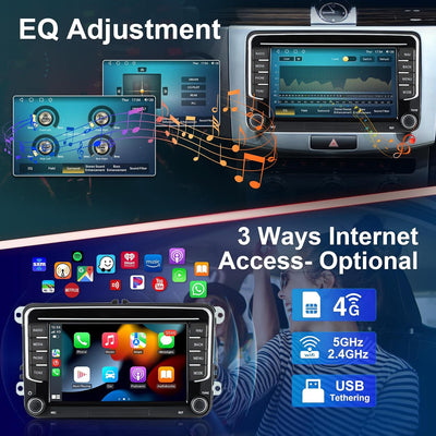 Android Autoradio mit Navi Bildschirm für VW Golf 5 6 Seat Passat, 8-Core 4GB+64GB Wireless Android