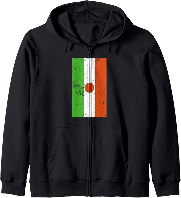 Republic of the Niger Africa Niamey Distressed Flag Kapuzenjacke