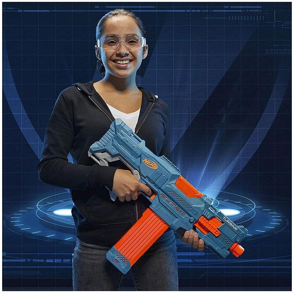 Nerf Elite 2.0 Turbine CS-18 motorisierter Blaster, 36 Nerf Darts, 18-Dart Clip-Magazin, Tactical Ra