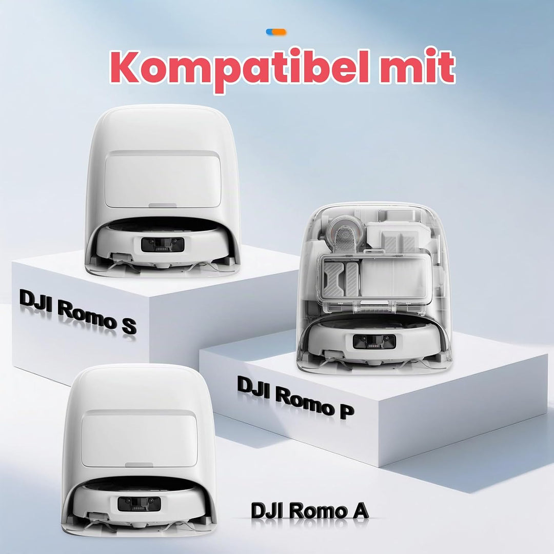 20 Stück Zubehör für DJI ROMO P/Romo S/RomoA Saugroboter, 2 Hauptbürste, 4 Staubbeutel, 4 Wischpads,