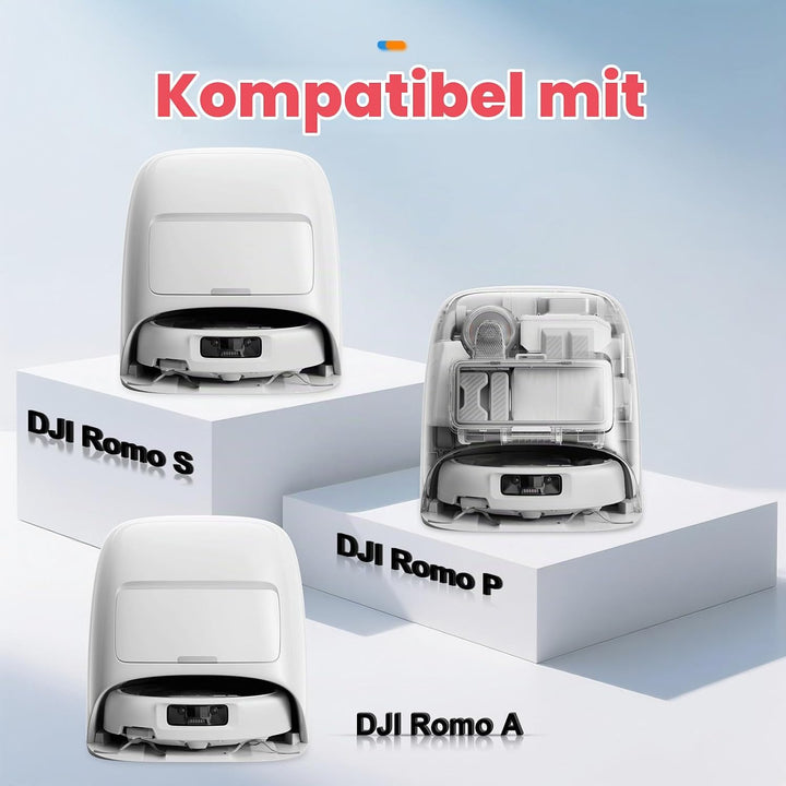 20 Stück Zubehör für DJI ROMO P/Romo S/RomoA Saugroboter, 2 Hauptbürste, 4 Staubbeutel, 4 Wischpads,
