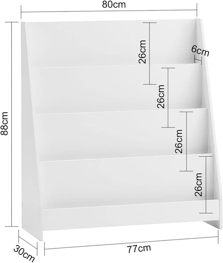 SoBuy Bücherregal Kinder Montessori Kinderregal mit 4 Ablagefächern Regal Kinderzimmer Spielzeug Auf