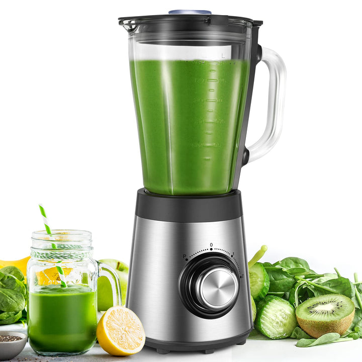 CCN Standmixer 500W Energie Smoothie Maker mit 1,5L Hitzebeständiger Glasbehälter, Blender mit Ice C
