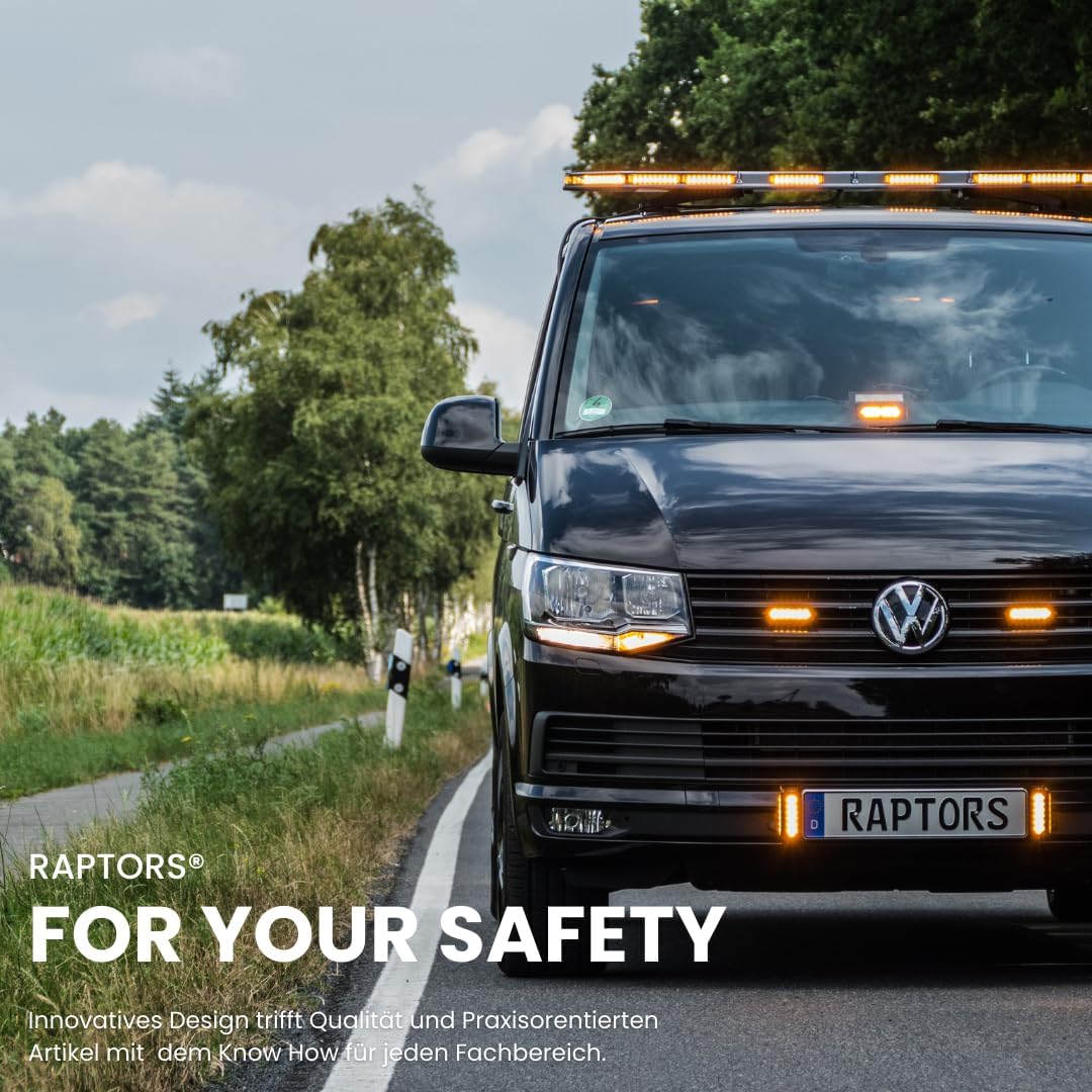 Raptors LED Technik Frontblitzer Shark 8W Scheibenblitzer für Show Cars | Scheibenblitzer 12V | Dash