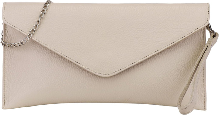 SH Leder Echtleder Clutch Umhängetasche kleine Tasche elegant Abendtasche in genarbt Rindleder mit T
