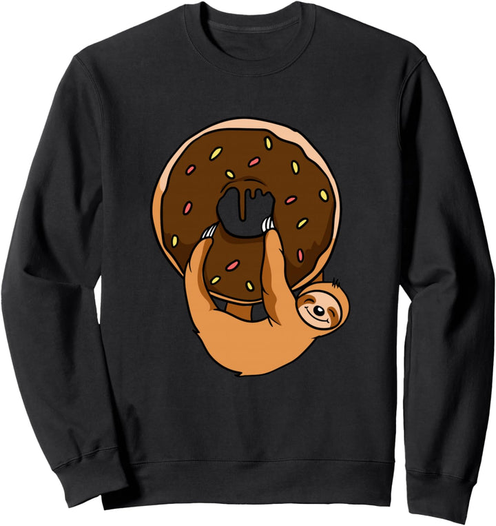 Lustiges Donuts Faultier Cooles Faultier Hängt An Donut Sweatshirt