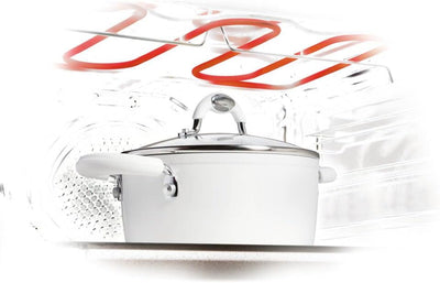 Bialetti J0WIPAN240 Ceramic OK weiss Induktions-Pfanne, keramikbeschichtet Ø 24 cm,, ø 24 cm